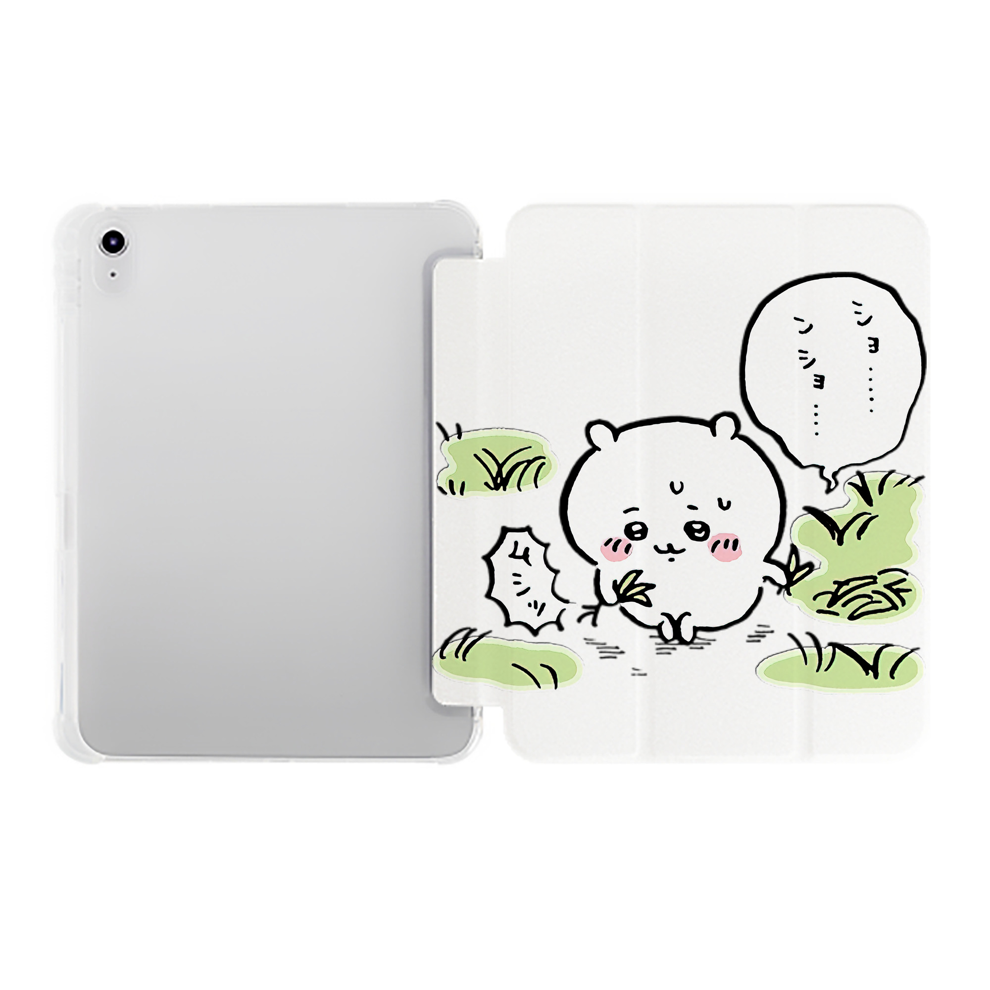 （画像用） ちいかわ ちいかわ Chii-kawa chiikawa IPad ケース ペン収納付き 三つ折りスタンド PUレザー×シリコン 対応機種9.5/10.5/10.9インチ